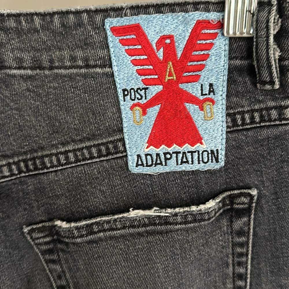 Adaptation Post LA High Rise Skinny Jeans size 28 color grey.